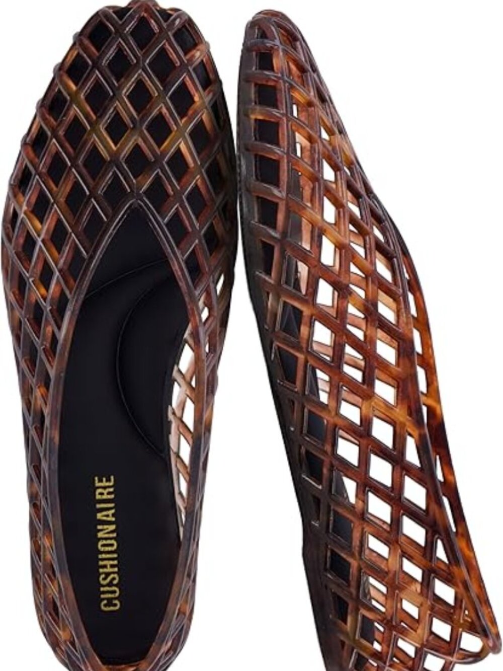 Modern Lattice Ballet Flats for Women, Comfortable Slip On Pointed Toe Womens Je